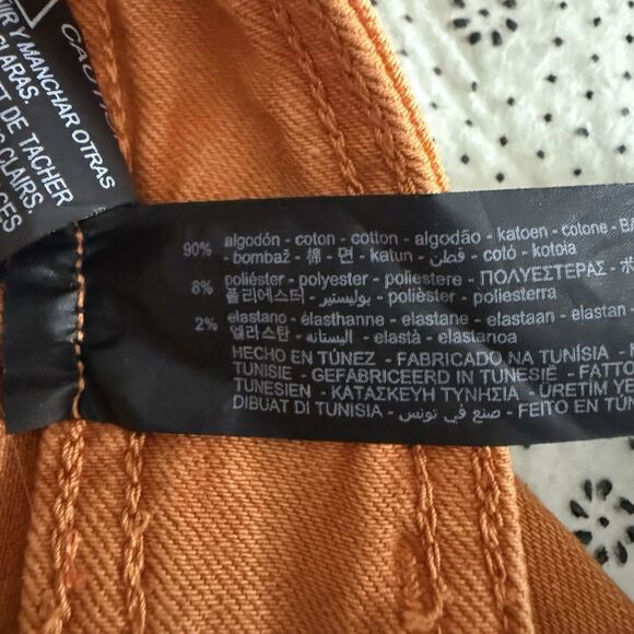 Zara The Marine Straight Wide Leg Jeans Raw Hem High Rise Womens Size 4 Coral - Picture 16 of 16